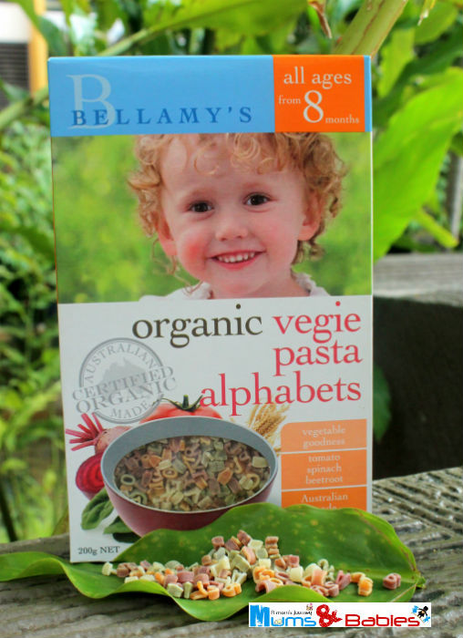 bellamy's organic vegie pasta alphabets